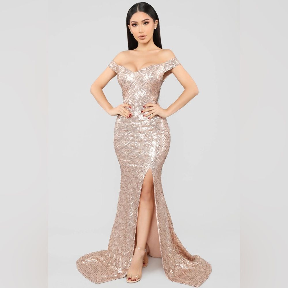 Rose Gold Sequin formal dress